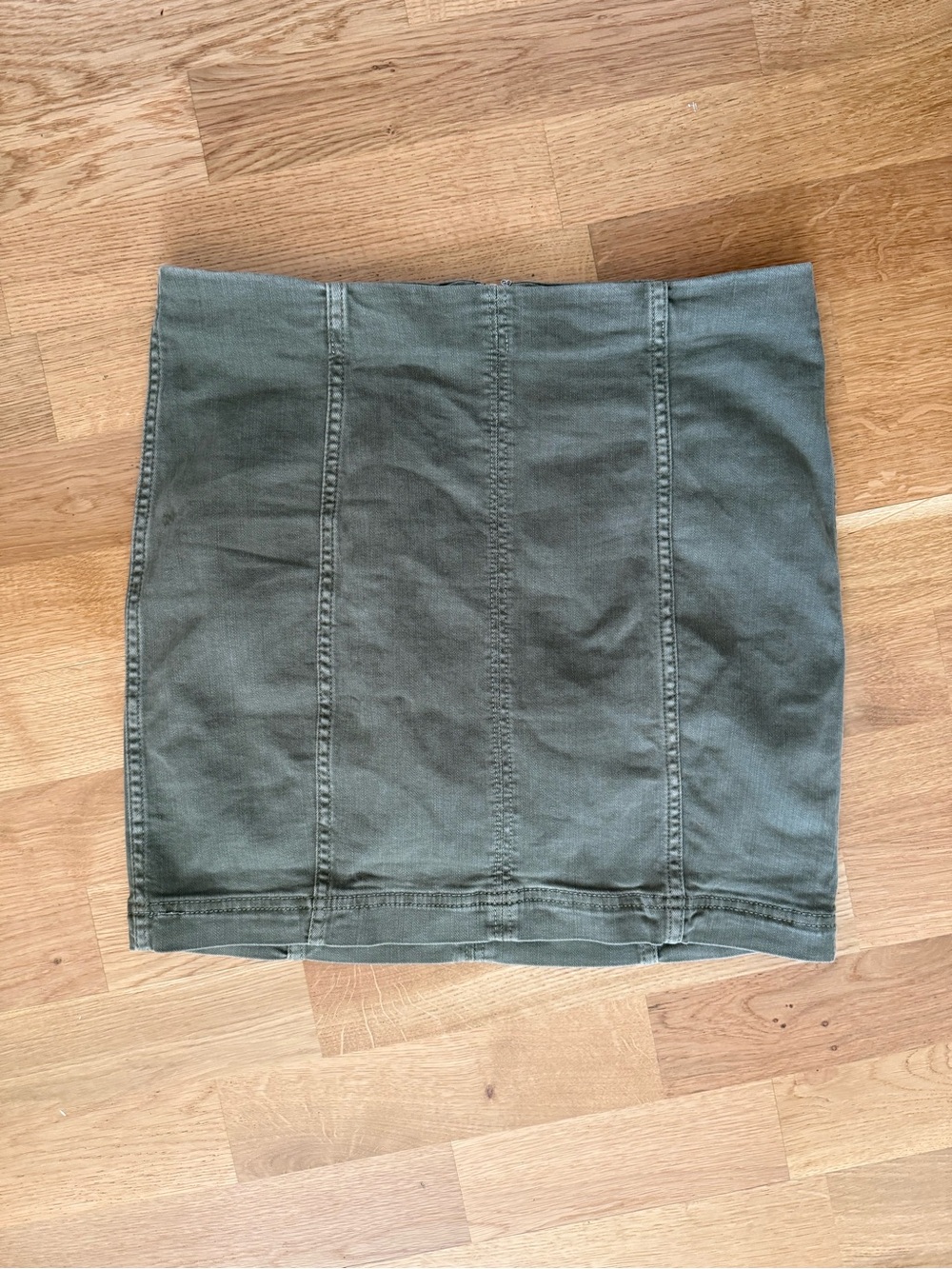 Free People Olive Panel-Seamed Mini Skirt